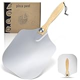 SPEENSUN Pizzaschieber,Pizzaschaufel aluminium mit klappgriff-35.6 * 30.5cm,pizza schieber großzügiger Auflagefläche,Stabiler Knopf einfache Installation,Ideal für selbstgemachte Pizza