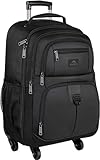 MATEIN Business Trolley Rucksack mit Rollen, 40L Reiserucksack mit 4 Rädern, 17 Zoll Laptop Handgepäck Flugzeug Damen Schultrolley Herren Kofferrucksack für Uni, Arbeit, Schwarz