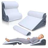 WDBBYL Verstellbares Keilkissen für postoperative Erholung, Rücken-, Nacken-, Beinstütze, Säurereflux und GERD, sitzendes Lesen, 100 % Memory-Schaum, 4-teiliges Set