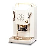 Faber PRO Total Deluxe Kaffeemaschine aus Messing, 44 mm Ese Papier, 1.3 liters, (Weiß)