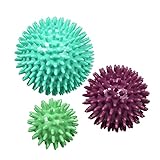 ResultSport Igelball Massageball Set mit Noppen für Rücken, Beine, Füße & Hände Muskelmassage - 6cm, 8cm und 10cm - Triggerpunkt Massagebälle, Stress Reflexzonen, Myofaszialer Ball, Rollerball