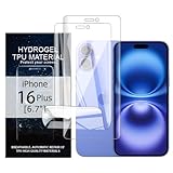 Glcrrpu Displayschutzfolie für iPhone 16 Plus, 17 cm (6,7 Zoll), hochempfindlich, Hydrogel-TPU-Folie, HD, klar, flexibel, selbstheilend, kein gehärtetes Glas, 2 Stück