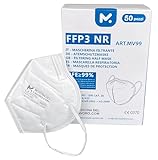 50 FFP3 Mund- und Nasenschutz Maske mit EC Zertifizierung, 5 Lagige Maske ohne Ventil, Staub- und Partikelschutzmaske, medizinische Schutzmaske mit hoher PFE-Filtereffizienz ≥ 99, 50 Atemschutzmaske
