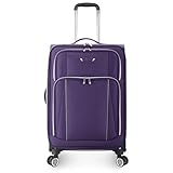 Traveler's Choice Lares Softside Erweiterbares Gepäck mit Spinnrollen, Violett, Checked 26-Inch