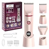 Bwaliffury Rasierer Damen Elektrisch, Intimrasierer 3-In-1 für Frauen,Damenrasierer Elektrisch,IPX7 Wasserdicht,Nass-und Trockengebrauch,Aufladbar,Trimmer Damen Intimbereich,für Bikini,Achseln,Beine