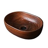 Waschbecken, Waschbecken, oval, oberhalb der Theke, Porzellan, Keramik, Badezimmer-Gefäß, Waschtisch, Kunstwaschbecken, 47,5 x 34,8 x 13 cm, Badezimmer-Gefäß-Waschbecken (Einheitsgröße)