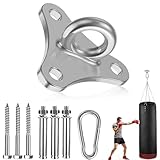 JSUOEO Deckenhaken Schwerlast, M8 Augplatte Schaukelhaken Bis 500kg 304 Edelstahl Hängemattenhaken Wandöse Haken Deckenhalterung für Holzbalken Hängesessel Boxsäcke Sling Trainer Yoga