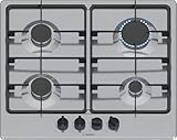 Bosch PGP6B5K60 Gaskochfeld, Steggriffe: ergonomische Steuerung, 4 Brenner, Stahl, exklusive Amazon-Version, 60 cm