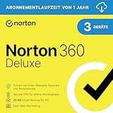 Norton 360 Deluxe 2024 | 3 Geräte | Antivirus | Secure VPN | Passwort-Manager | 1-Jahres-Abonnement | PC/Mac/Android/iOS | Aktivierungscode per Email