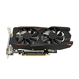 GTX1050Ti 4 GB Grafikkarte, 128 Bit DDR5 650/1800 MHz Grafikkarte für PC Gaming, VGA DVI HDMI Ausgang, Geräuscharme PCIE Grafikkarte mit Zwei Lüftern, für Desktop PC (GTX1050Ti)