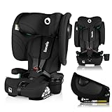 LIONELO NELLY I-SIZE Faltbarer Kindersitz 76-150 cm (ca. 15 Monate - 12 Jahre) Gruppe 1 2 3 Einbau mit ISOFIX und TT-Gurt hinten, Seitenschutz, Kopfstützen- und Rückenlehnenverstellung