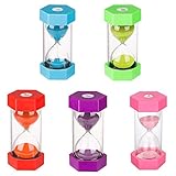Sanduhr für Kinder, Timer, bunt, Sanduhr, Küchentimer, Zeitanzeige, inkl. 1 Minute, 3, 5, 10 und 30 Minuten (5 Stück)