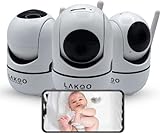Lakoo Babyphone mit Kamera und App - Indoor Überwachungskamera - Baby Monitor - Babyphone - 3er Set (weiß)