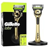 GilletteLabs mit Reinigungs-Element, Rasierer für Männer Champion Gold Edition, 1 Handstück 1, mit Wandhalterung für einfache Lagerung