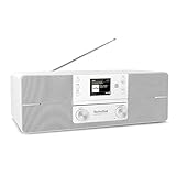 TechniSat DIGITRADIO 371 CD IR - Stereo Internetradio (DAB+, UKW, CD-Player, WLAN, Bluetooth, Farbdisplay, USB, AUX, Kopfhöreranschluss, Wecker, 10 Watt, Fernbedienung) weiß