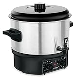 Stagecaptain GWK-16A Glühweinkocher - Einkochautomat mit 16 Liter - 2000 Watt - Gebürsteter Edelstahl - Einfache Bedienung (Temperatur und Zeitschaltuhr) - Abschaltautomatik - Silber
