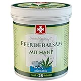 SwissMedicus Pferdebalsam mit Hanf - Kühlende Wirkung für Muskeln & Gelenke - mit 25 natürlichen Extrakten - Alltäglicher Gebrauch - Natürliches Gel - 500 ml