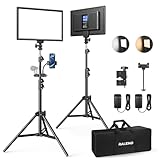 RALENO LED Videoleuchte, 2 Pack 192 LED Sanftes Video Streaming Licht mit 180cm Stativ Handyhalter 8000mAh-Akku 3200-5600K 0-100% Dimmbar Fotolicht CRI95 für YouTube TikTok Fotografie Videobeleuchtung