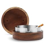 Aschenbecher Für Draussen, Aschenbecher Mit Deckel Und Edelstahleinsatz, Aschenbecher Geruchsdicht Aus Holz, Balkon Aschenbecher Windgeschützt, Aschenbecher Für Home, Office