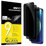 NEW'C 3 Stück, Sichtschutz für iPhone 12,iPhone 12 Pro für Panzerglas (6,1 Zoll) für Panzerglas, Ausgewogener 35-Grad-schutzwinkel mit Augenschutz, Ultra-Haltbare 9H Härte, Blasenfrei