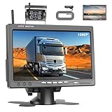 Inefala Wireless Rückfahrkamera mit 7-Zoll-HD-IPS-Monitor, Nummernschild IP69 wasserdichte Auto-Rückfahrkamera Nachtsicht für Autos, Lastwagen, SUVs, Vans