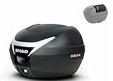 Generico Shad SH 34 Top Case Carbon Topcase 34 Liter Motorroller Motorrad mit Universalplatte und Rückenlehne gratis