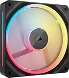 CORSAIR iCUE LINK LX120-R RGB 120mm PWM-Umkehrlüfter – Einzelner Lüfter – Geräuscharm, CORSAIR Magnetische Kuppellagerung, Zwei Lichtschleifen, QuikTurn™-Schrauben, Null-Drehzahl-Modus – Schwarz