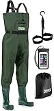 Foxelli Wathose - Wasserdichte 2-lagige Nylon/PVC Jagd Angeln Wathose für Damen und Herren mit Stiefeln