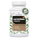 Bandini® Lactoferrin | 200 mg Lactoferrin + 60 mg Vitamin C (1 Kapsel/Tag) | 60 Kapseln für 2 Monate | Für die Eisenaufnahme und das Immunsystem | Colostrum-Inhaltsstoff | Hochdosiert, GMO-frei