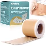 SURFOU Narbenpflaster Silicone Scar Tape, 4cm x 300cm Silikonpflaster Narben Silikon Pflaster Narbe Gel, Silicon Narbengel Entfernen Scars Removal Remover Tape Wiederverwendbar für Keloid Haut