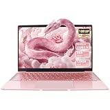 Fsjun 14 Zoll Laptop Roségold, FHD Display, 4 Kern Prozessor J5005 (bis zu 2,8GHz), 8GB DDR4 RAM, 128GB SSD, Win11 Pro, Office 2024, Webcam, USB 3.0 x2, Mini-HDMI, Ultra-dünn, Notebook für Anfänger