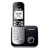Panasonic Dual-Micro/Nano, KX-TG6851GB Schnurlostelefon (Bis zu 1.000 Telefonnummern sperren, übersichtliche Schriftgröße, lauter Hörer, Voll-Duplex Freisprechen) schwarz-silber