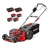 Einhell Akku-Rasenmäher GP-cm 36/52 S Li BL Kit Power X-Change (36 V, 52 cm Schnittbreite, bis 1200 m², Brushless, 65 L Fangkorb, Radantrieb, inkl. 4X 5,2 Ah + 2X Twincharger)