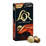 L'OR Kaffeekapseln Espresso Colombia, 100 Nespresso®* kompatible Kapseln, 10er Pack, 10 x 10 Getränke