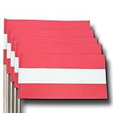 Unbekannt Qualitäts Fähnchen Österreich ca. 12 x 23 cm, 40-cm-Holzstab, 10er-Pack