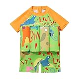 Jungen Badeanzug – Farbenfroher Schwimmanzug mit auffälligem Druck für jede Menge Badespaß! Ob im Meer, am Strand oder im Pool dieses stilvolle Einzelstück ist ein echter Hingucker (Orange, 100-L)