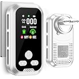 Gedsffati Plug in 5in1 Rauchmelder kohlenmonoxid melder Gasmelder Kombination, mit 2000mAh Batterie & 2.1'' HD Bildschirm [CO Rauch Gas Temp Feuchtigkeits Monitor] Plug&Play für Home Hotel, Weiß