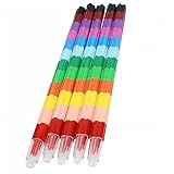Toyvian 5 Stück Buntstift Spielsachen Stapelkreide Baubares Wachsmalstift- Bunter Stapelzeichenstift Plastik