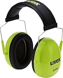 uvex K junior - gepolsteter Kapselgehörschutz für Kinder - SNR 29 dB & längenverstellbar - Lime, schwarz