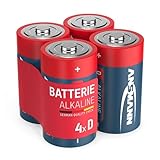 ANSMANN Batterien Mono D LR20 4 Stück 1,5V - Alkaline Batterie langlebig & auslaufsicher - Ideal für Spielzeug, LED Taschenlampe, Radio, Modellbau uvm