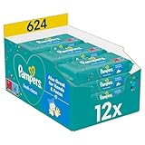 Pampers Fresh Clean Feuchttücher 1 Packungen mit 52 Stück - 624 Feuchttücher, milder Duft, auch für Hände und Gesicht geeignet