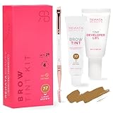 RB RENATA BEAUTY Augenbrauenfarbe Set – Brow Färbeset inkl. Entwickler & Stylingbürste – Augenbrauen Färbeset – Eyebrow Dye mit bis zu 4 Wochen Halt – Brow Tint für Natürlichen Look [Hellbraun]