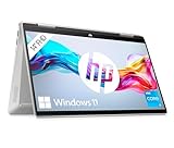 HP Pavilion x360 2-in-1 Laptop |14' FHD IPS-Touchscreen | Intel Core i3-1215U | 8 GB DDR4 RAM | 512 GB SSD | Intel UHD Graphics| QWERTZ Tastatur | Windows 11 Home | Silber