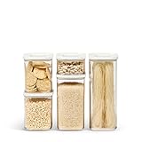 Mepal 5-teiliges Set Vorratsdosen mit Deckel - Lebensmittelbehälter Rechteckige - Küchenorganizer aus Kunststoff - Vorratsbehälter Luftdicht - 1x 2000 ml, 1x 1500 ml, 2x 1000 ml & 1x 425 ml - White