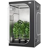 VEVOR Growbox 122x122x203cm Gewächshaus aus 22 mm Stahl-Rahmen und 2000D Oxford-Gewebe Growtent 60 kg Tragfähigkeit Growschrank Geeignet für 200–300 W Wachstumslicht Indoor Zuchtzelt