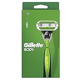 Gillette Body Rasierer Herren, Körperrasierer + 1 Rasierklinge mit 3-fach Klinge, Aufladbar, Grün