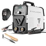 STAHLWERK Schweißgerät Vollausstattung ARC 200 Puls Pro - Elektroden-Schweißgerät, kompakter MMA, E-Hand, Lift-TIG Inverter mit 200 A, Hot Start, Arc Force, Antistick, IGBT Technologie, Pulsfunktion