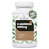 Bandini® D-Mannose bei Blasenentzündung, 2000 mg rein, hochdosiert, 180 Kapseln, 3 Kapseln/Tag für 2 Monate, zur Unterstützung der Harnwege, D-Mannose, vegan und gentechnikfrei