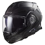 LS2 Helm Advant X Carbon met intercom 4X maat S | Helder Vizier | Klapphelme | Ratsche | Carbon | geeignet für Moped, Motorrad, Mofa, Roller