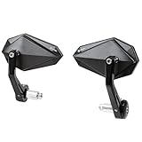 FENRIR E24 Lenkerendenspiegel Motorrad spiegel Seitenspiegel rückspiegel e geprüft Blendschutz schwarz CNC Zum Naked Bike Roller Supersport Z900 MT07 MT09 MT10 GSXS750 S1000R F900R R1250R CB500F CB750